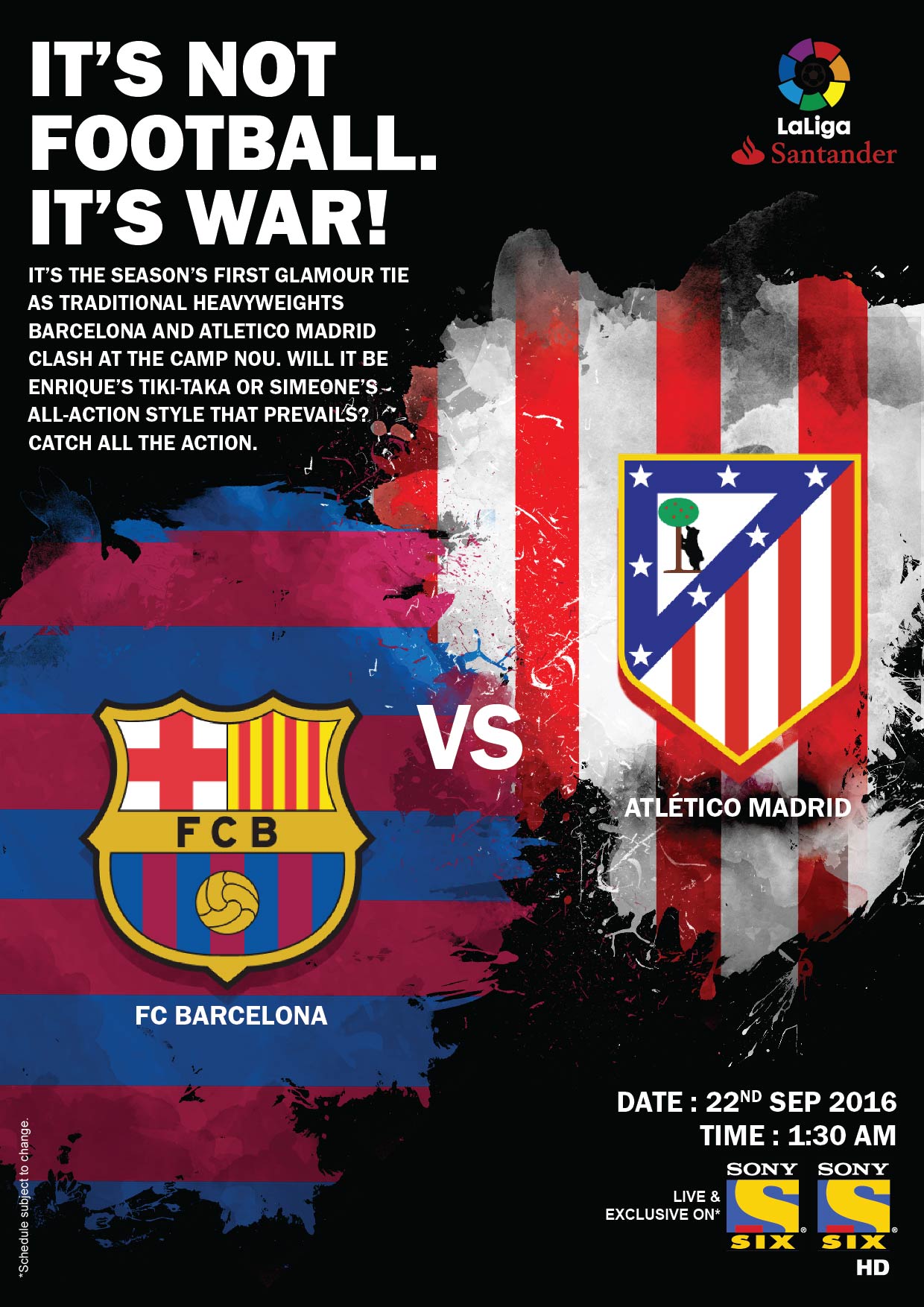 It's Not Football, It's War — key visual